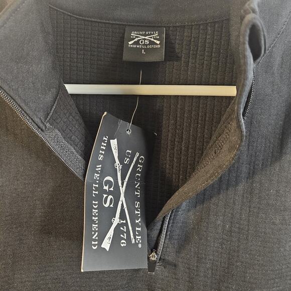 Grunt style Women's 1/2 Zip Waffle Top Sweater- Sz Large Black NWT - Picture 3 of 6